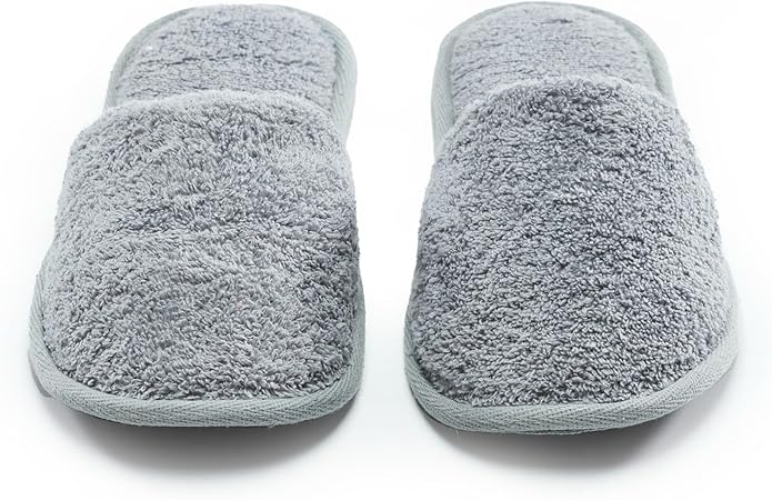 ESKYMODE Men's Cotton Bath Slippers, Terry Cloth Travel Hotel Slippers for Men