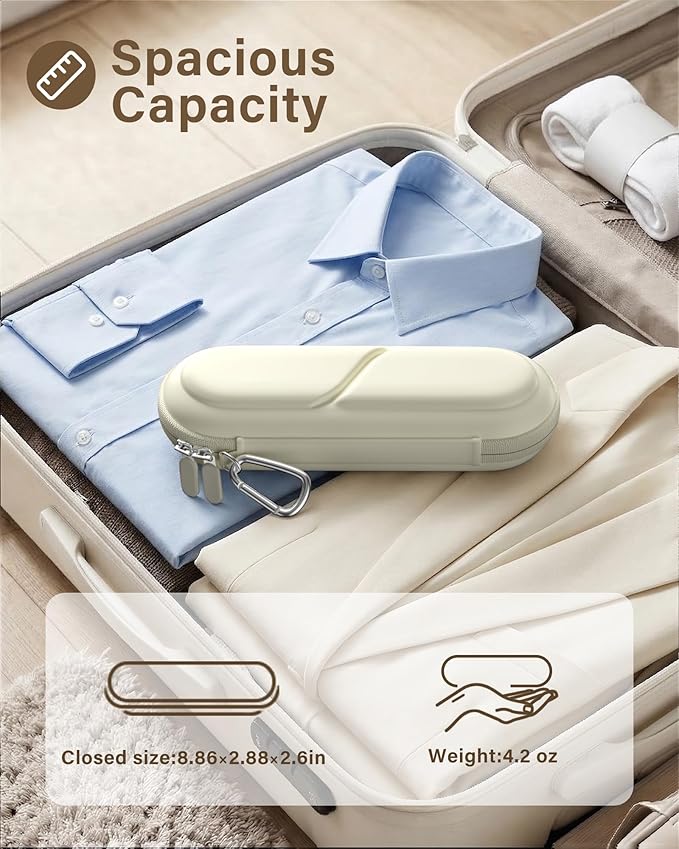 ProCase Toothbrush Travel Case for Oral-B/Oral-B Pro 1000 1500 5000 7000 7500 6000 9600/Philips Sonicare 4100 5100 1100 6100 5300 Oral-B iO Electric Toothbrush Portable Hard Container -Beige