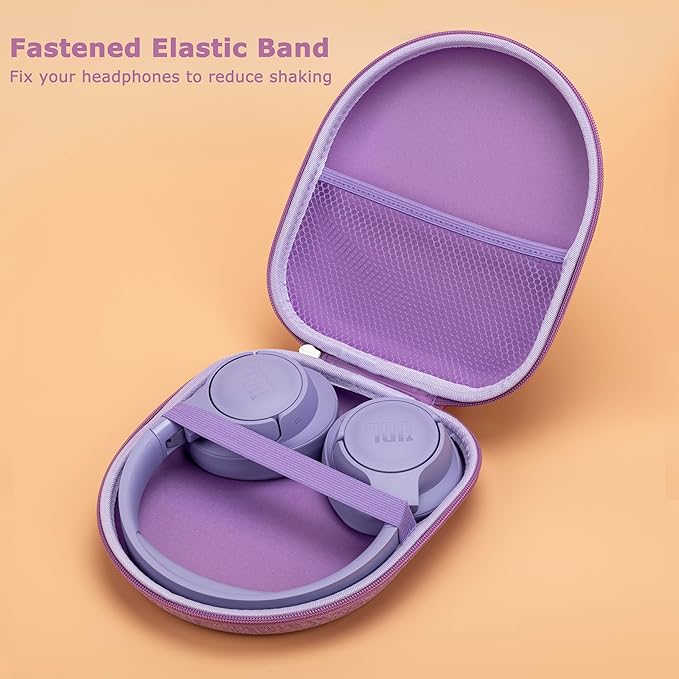 Ginsco Universal Headphone Case Compatible with JBL Tune 510BT 720BT, Sony WH-CH 720N/WH-CH520, with Sony/JBL/Soundcore Q20i Q30/BERIBES/TOZO/KVIDIO etc Wireless Headphones Purple