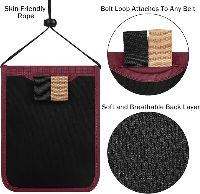 Travel Pouch Neck Wallet Family Passport Holder Organizer Case with RFID Blocking | Family Passport Holder