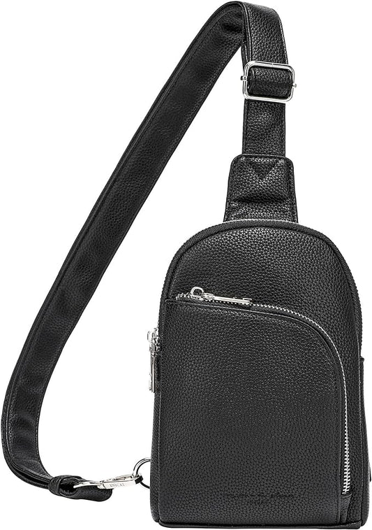 INICAT RFID Blocking Sling Bag, Anti Theft Crossbody Bag for Women Compact Travel Purses Leather