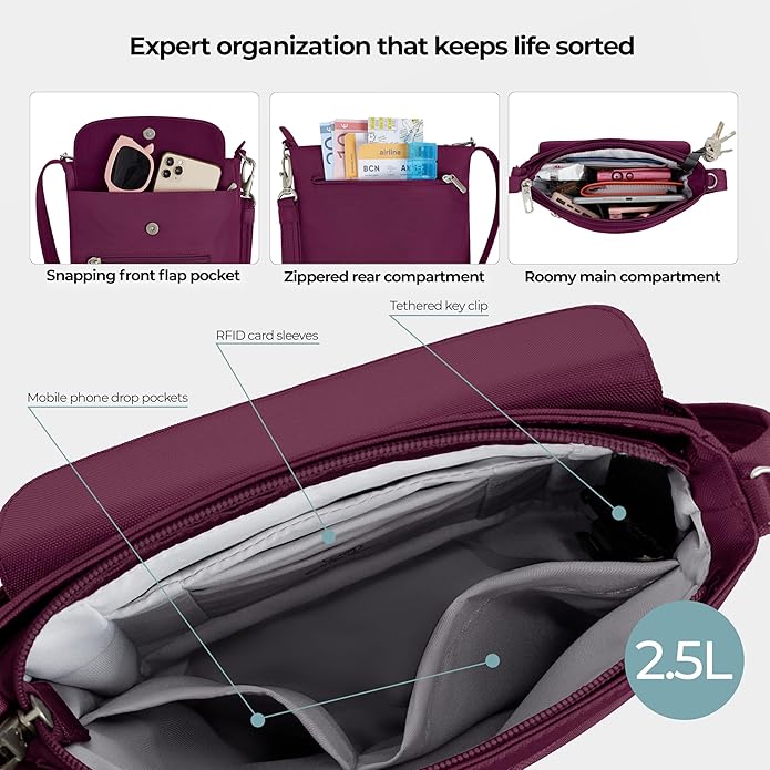 Travelon Anti-Theft Classic Mini Shoulder Bag