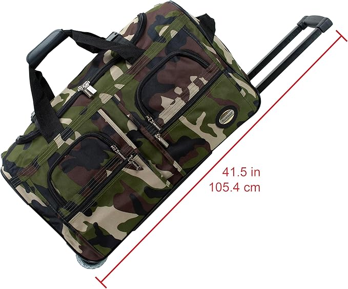 Rockland Rolling Duffel Bag, Black, 22"