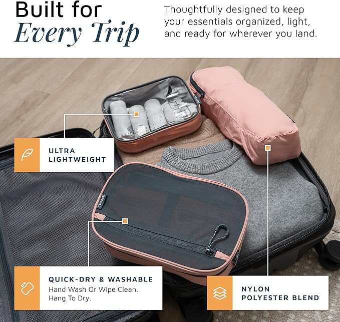Toiletry Bag Kit Set: Hanging Travel Toiletry Bag + 311 TSA Cosmetic Liquid Bag + Ultralight Accessory Organizer Pouch
