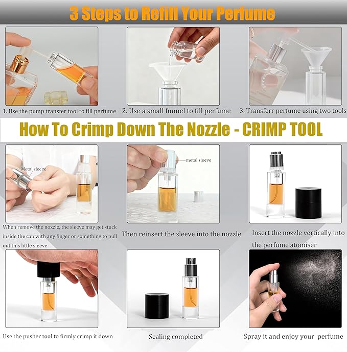 5ml Perfume Travel Refillable Bottle Perfume Atomizer, Travel Size Perfume Bottle,10pcs Glass Bayonet Mount Fragrance Atomizers for Trip, Leak-proof Cologne Sprayer Bottles