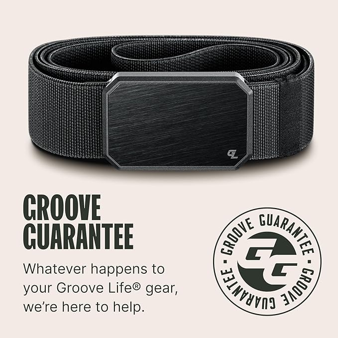 Groove Life Groove Belt OG - Men's Work Belt - Stretch Nylon, Magnetic Buckle, Adjustable, Comfortable, Tactical, EDC