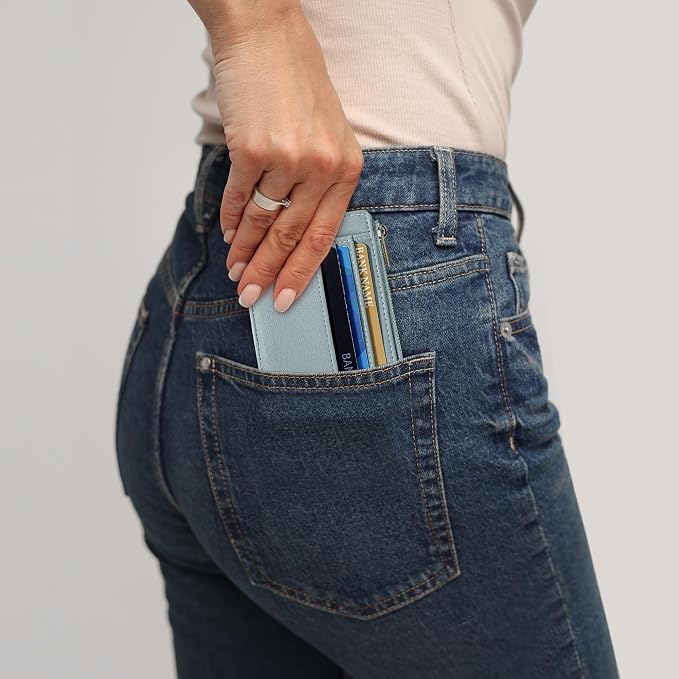 Sodsay Card Case Slim Front Pocket Wallet for Women Credit Card Holder with Keychain | Slim, Credit Card Holder, Front Pocket, with Keychain | Slim
