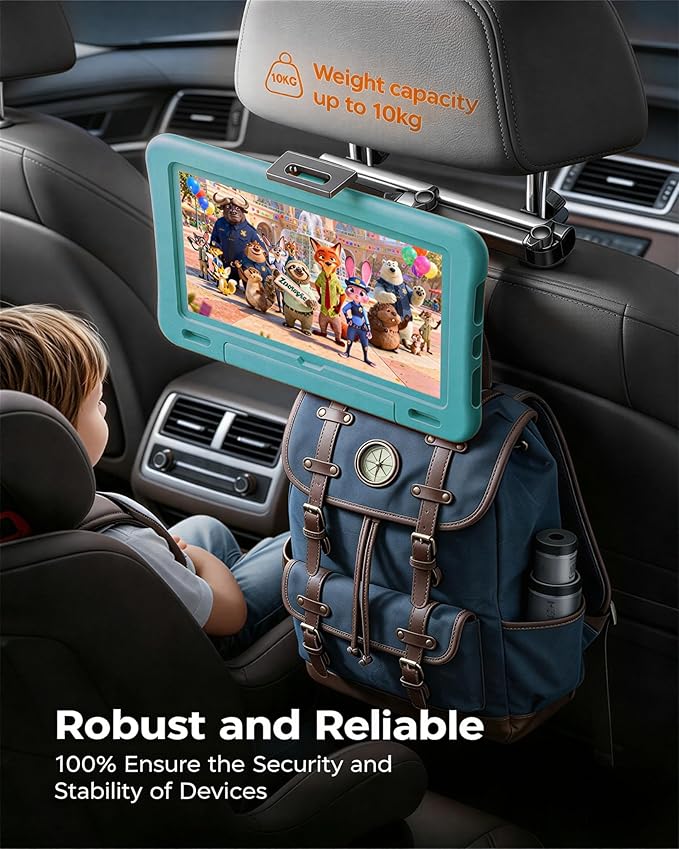 Tablet Holder for Car, 3 in 1 Extension Arm Adjustable Car Headrest Tablet Holder Road Trip Essentials Back Seat Tablets Cars Mount Compatible with iPad Pro, Air, Mini, 4.7-11" Devices