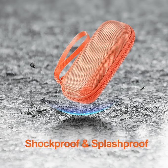 AGPTEK Carrying Case, EVA Zipper Carrying Hard Case Cover for Digital Voice Recorders, MP3 Players, Storage Holder for 3D Printing Pen, USB Cable, Earphones, Memory Cards, U Disk, Orange
