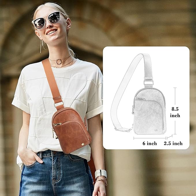 INICAT RFID Blocking Sling Bag, Anti Theft Crossbody Bag for Women Compact Travel Purses Leather