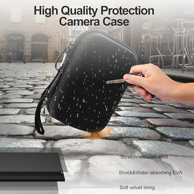 EMART Digital Camera Case, Protective Small Camera Bag for Kodak Pixpro Fz55，Cannon G7 X Mark III(Fits Cameras <6"x4"x1.85") - Lightweight & Durable Camera Case for CAMKORY/Lecran/VJIANGER(Case Only)