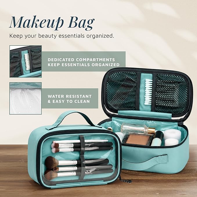 Toiletry Bag Kit Set: Hanging Travel Toiletry Bag + 311 TSA Cosmetic Liquid Bag + Ultralight Accessory Organizer Pouch
