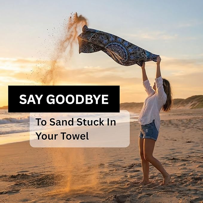 Travel Towel – Packable, Lightweight, Quick-Dry, Fade Resistant, Sand-Repellent – Soft Microfiber Towel for Travel, Backpacking, Beach, Pool, Outdoors – Double-Sided Print – 60” x 30”