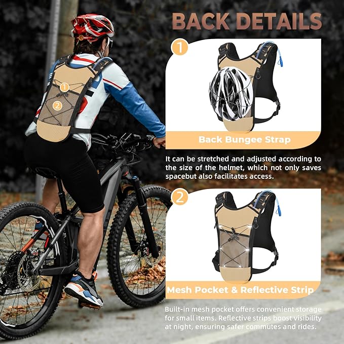 Criuage USA Patent Running Hydration Vest Backpack, Lightweight Chest Pack with 2.0L Water Bladder Bag Daypack for Hiking Running Cycling Race Marathon for Women Men