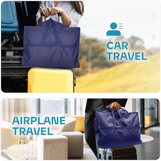Lazebox 43" Travel Garment Bag with Accessories Zipper Pocket, Heavy Duty Suit Bag for Suits, Tuxedos, Dresses, Coats, Blue, 1 pack
