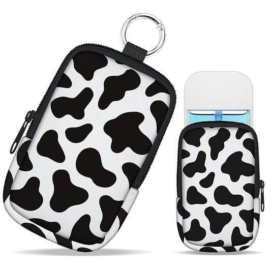 Cow Print Hand Sanitizer Spray Case, Hand Sanitizer Holder Zippered Pouch, Cute Fashion Accessory with Snap Hook for Glow Mist and Power Mist 1FL OZ