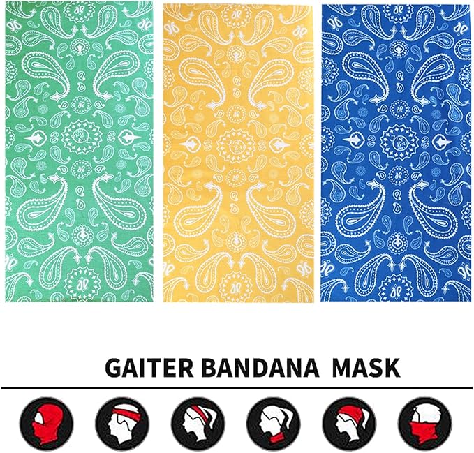 Neck Gaiter Face Cover Bandana Mask Scarf, Breathable Sun& Dust-proof for Cycling Running Fishing Hiking