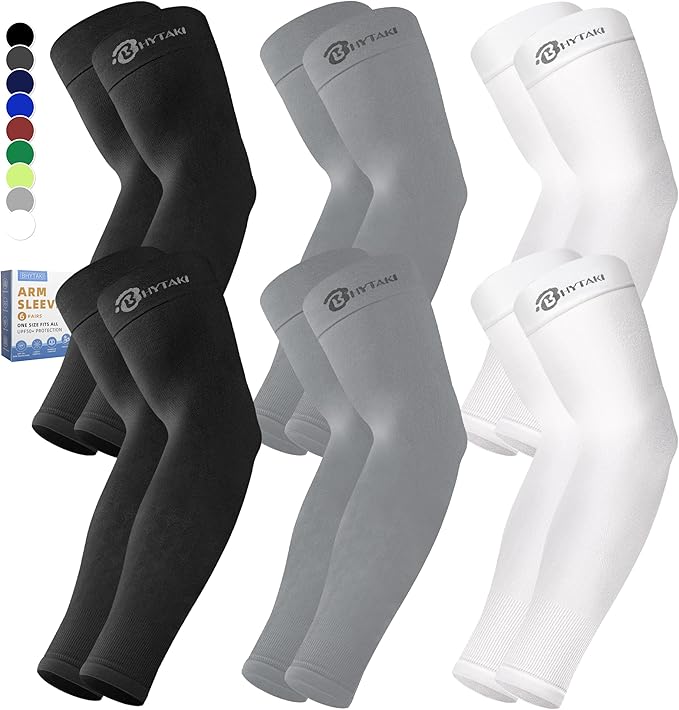 BHYTAKI Cooling Compression Arm Sleeves for Men Women,UPF50 UV Sun Protection Sleeves for Work Sport Tattoo Cover Up