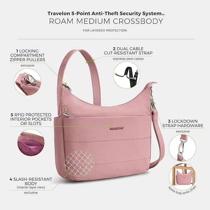 Travelon Anti-theft Roam Medium Crossbody