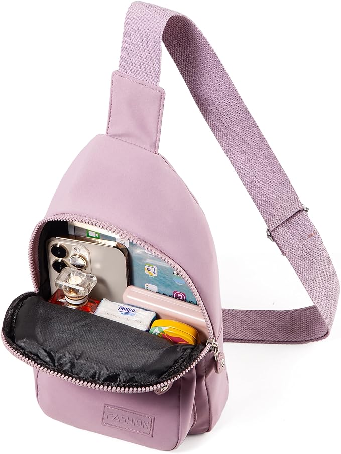 Banelu Small Sling Backpack Crossbody Bags for Women, Small Sling Bag Cross Body Bag Fanny Packs Crossbody Purses - Lilac