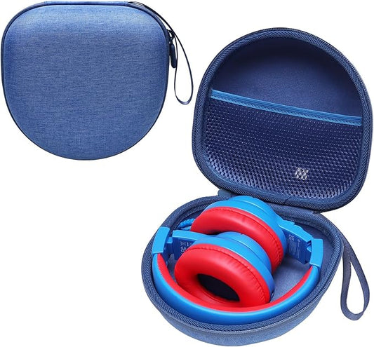 Kids Headphones Case Compatible with iClever BTH12 / HS19 / BTH26 / JoySpark-T5 / Candy Bila BH03 / EarFun/IMYB/MIDOLA MD-B01 / noot Products Foldable Kids Headphones, Blue (Case Only)