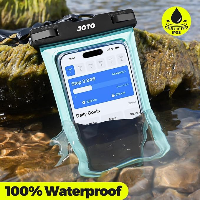 JOTO 2 Pack Waterproof Phone Pouch Case Up to 7", IPX8 Underwater Phone Case Cellphone Dry Bag for iPhone 17/Air 16 15 14 13 12 Pro Max Xs Max XR X 8 7 6S Plus SE/Galaxy S24 S23 S22 -Green