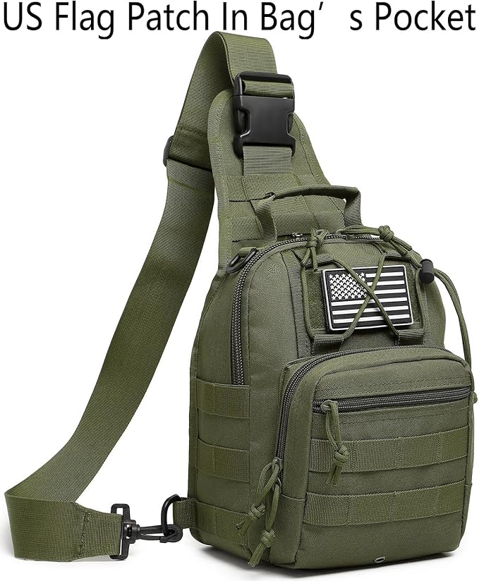 Small Tactical Sling Bag for Men with Holster Military EDC Shoulder Bag CCW Crossbody Bag 7 Liters