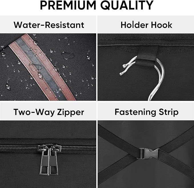 BALEINE Travel Garment Bag, Travel Suit Bag for Men, Water Resistant Carry on Garment Bag for Hanging Clothes, Garment Duffel Bag for Travel Business (Black)