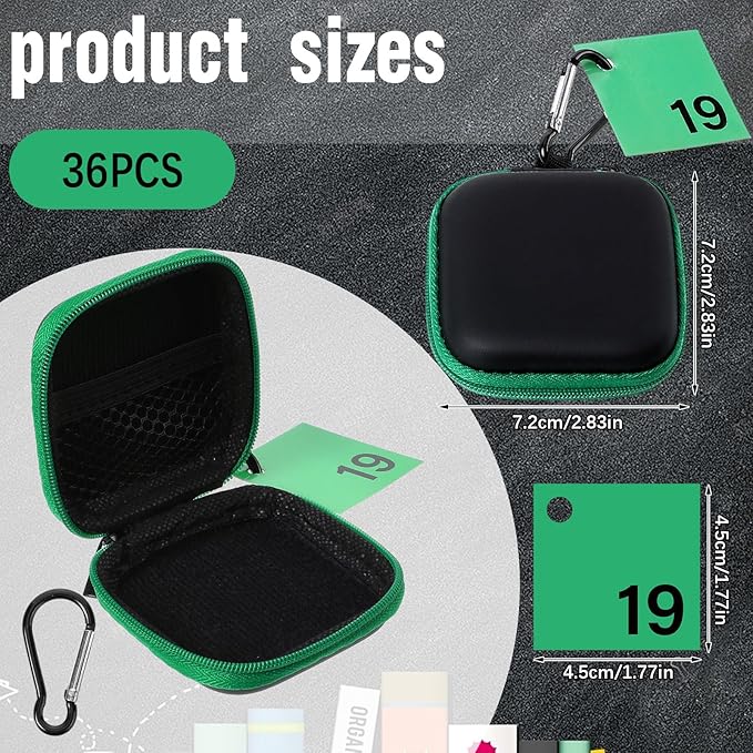 Kingdder 36 Pcs Back to School Earbuds Case with Colorful Number Cards Biner Students Portable Earbud Case Pouch Accessories Organizer EVA Headphone Holder for School Classroom Teacher Student Gifts