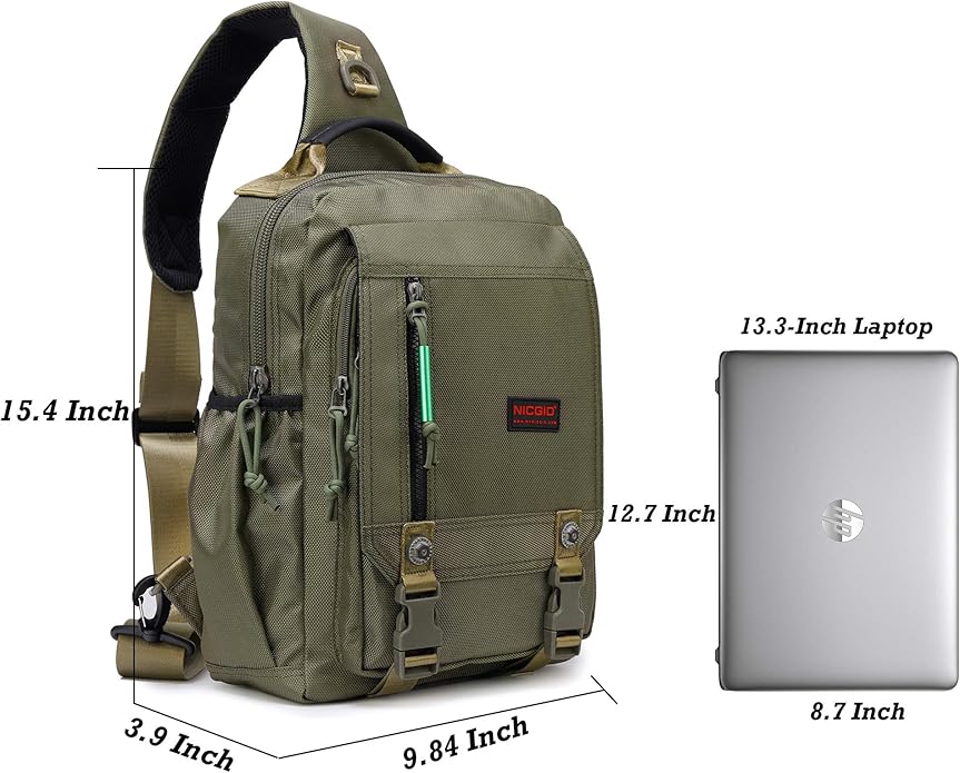 NICGID Sling Bags Chest Shoulder Backpacks, Laptop Backpack Crossbody Messenger Bag Travel Outdoor Men Women