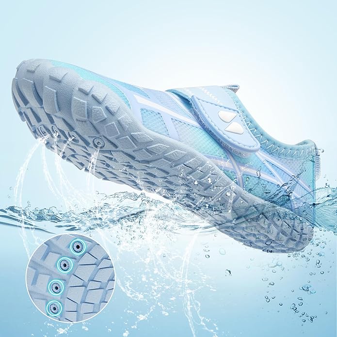 Stelle Kids Water Shoes Wide Toe Box Barefoot Quick Dry Non-Slip Aqua Shoes for Boys Girls Toddler Beach Swim Pool