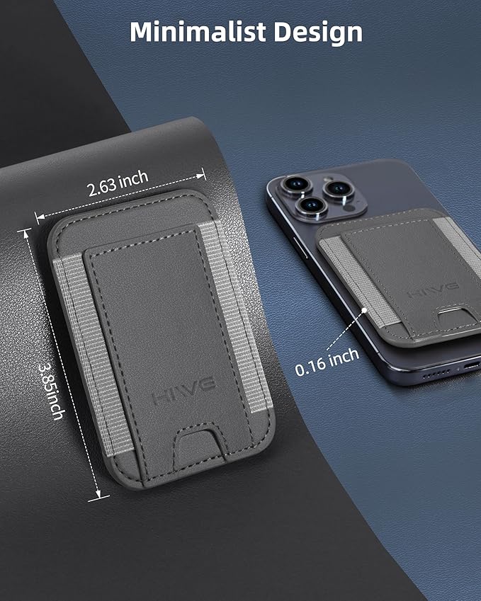 HiWe for MagSafe Wallet: 7-Card Holder, RFID Blocking, Strong Magnet for iPhone 12-17 Series, Slim, 1 Slot