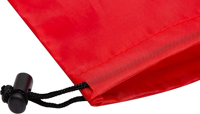 PALTERWEAR Drawstring Pouch (5 x 7 Inch - 12 Pack - Red) Small Nylon Cinch Bag with Toggle for Travel, Gym and Storage