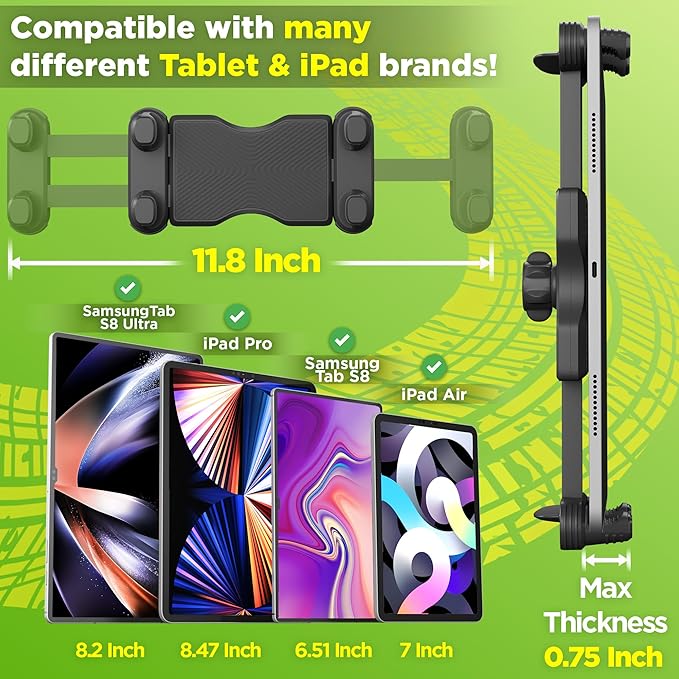Tablet Holder for Truck Tablet Mount - iPad Mount for Truck, Heavy Duty Super Suction Cup,16.7 inch Long Arm & Stable,Device & iPad Holder for Dashboard,Dashboard Pad Windshield and Window -Commercial