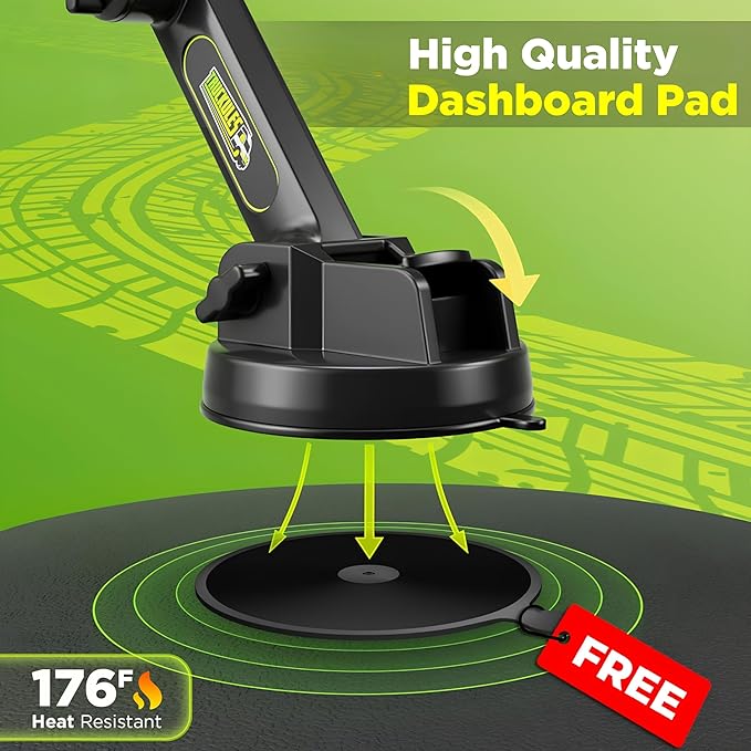 Tablet Holder for Truck Tablet Mount - iPad Mount for Truck, Heavy Duty Super Suction Cup,16.7 inch Long Arm & Stable,Device & iPad Holder for Dashboard,Dashboard Pad Windshield and Window -Commercial