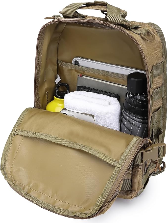 Tactical Sling Pack Big Crossbody Backpack Over Shoulder Bag Military for Men Hiking Outdoor Sport Gym