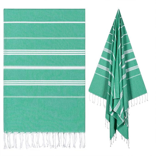 cabanana Turkish Beach Towel Oversized - 40"x70" Quick Dry Sand Free Thin Beach Towels for Adults,Extra Large Cotton Lightweigh Travel Towel for Beach Accessories (Mint Green)