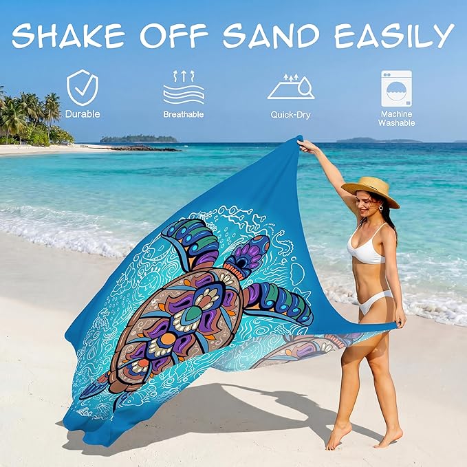 Aroveea Beach Blanket Waterproof Sandproof 1-7 Adult Oversized 78''X81''/10'X9' Lightweight Durable Compact Sand Free Beach Mat for Travel Camping Hiking Picnic Blanket