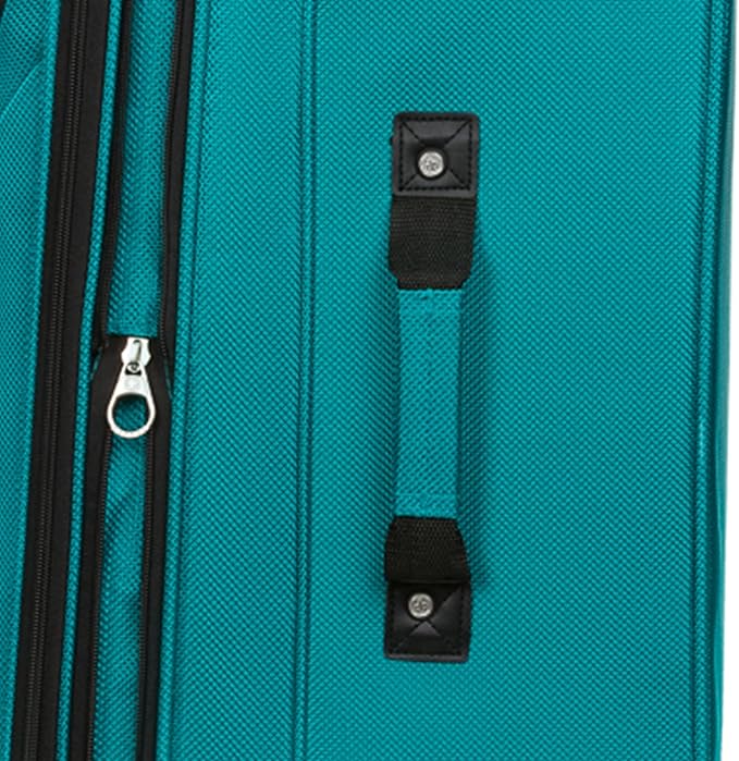 SWISSGEAR Sion Softside Expandable Spinner Luggage Durable Lightweight Travel Suitcase, Teal, Checked-Medium