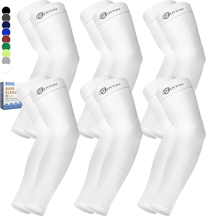 BHYTAKI Cooling Compression Arm Sleeves for Men Women,UPF50 UV Sun Protection Sleeves for Work Sport Tattoo Cover Up