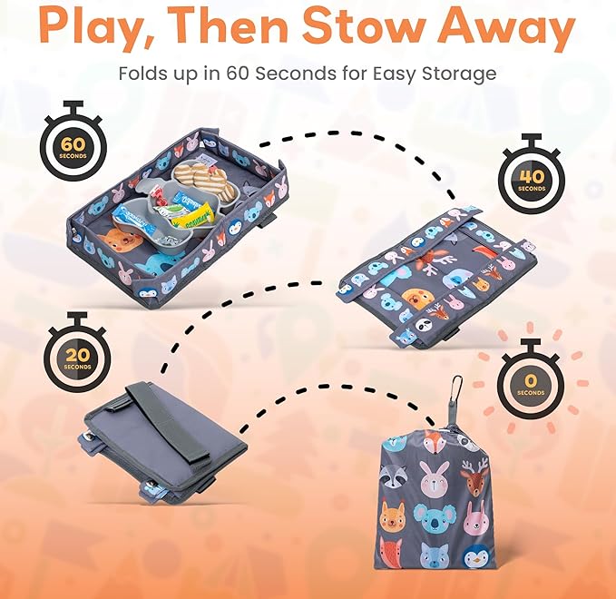 Little Traveler Airplane Tray Table Cover – Universal Fit & Easy Setup – Airplane Tray Cover Kids - Use in Buses, Trains, High Chairs I Plane Travel Essentials for Kids 1-5 Years