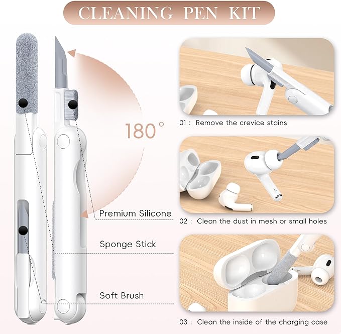 R-fun for AirPods Pro 3 Case with Cleaning Kit, Soft Liquid Silicone Rubber Protective Cover, Compatible with AirPods Pro 3rd Generation Case (2025), Compatible with MagSafe, Milk Tea