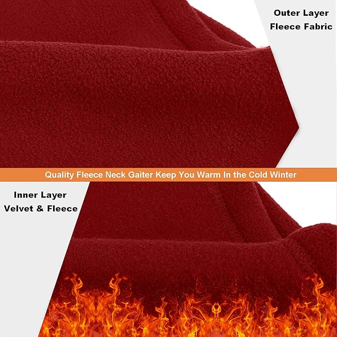12 Pieces Fleece Neck Warmer For Men Women Winter Neck Gaiter Windproof Face Covering