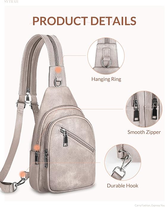 SYTRAH Anti Theft Sling Bag for Women, RFID Crossbody Purses Convertible Sling Backpack, Cross Body Purse Chest Bag