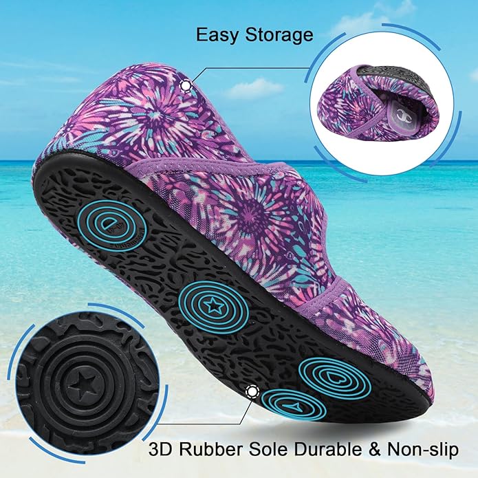 Water Shoes for Women Men Barefoot Beach Swim Aqua Socks Summer Wide Slides Sandals Quick Dry Pool River Sea Sock Shoes