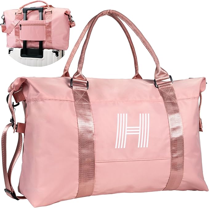 Birthday Gifts for 9 10 11 12 13 14 15 16 Year Old Girl, Travel Duffel Bag, Personalized Weekender Bag,Monogram Overnight Bag, Trendy Stuff Gifts for Girls Friend Birthday Gift (Letter H)
