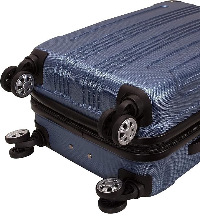 Rockland London Hardside 3 Piece Expandable Spinner Wheel Luggage Set, (20"/24"/28"), Blue