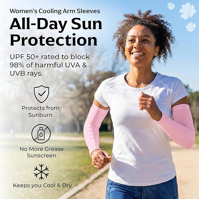 SportsTrail Cooling Arm Sleeves for Men & Women – Breathable, UV Sun Protection, Sports Arm Sleeves for Women, Men & Youth