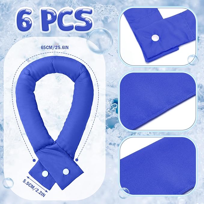 Xuhal 6 Pieces Cooling Neck Wraps Cooling Bandana Neck Cooler Ice Cooler Scarf for Women Summer Outdoor Sport Activity
