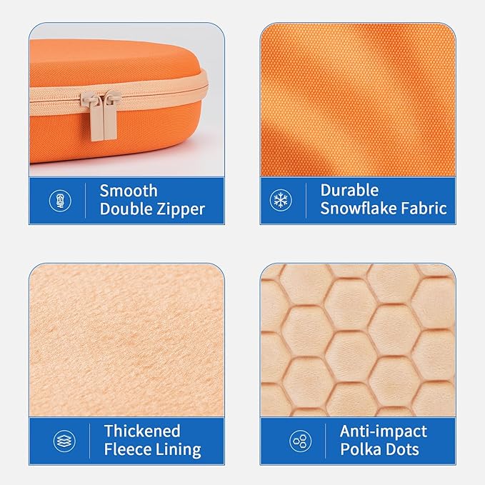 Smart Case for New Apple AirPods Max Supports Sleep Mode, Hard Organizer Portable Carry Travel Cover Storage Bag (Orange)